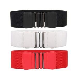1429 3 Pack Women's Elastic Wide Stretchy Waist Cinch Belt Waistband